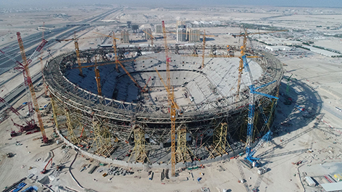 2022年世界杯主体育场卢赛尔体育场主体钢结构吊装完成.jpg